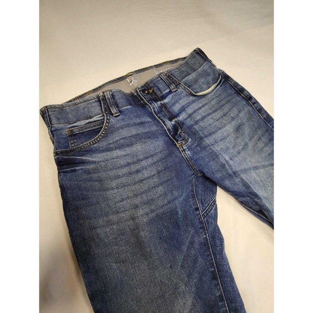 Lee Mens Slim Straight Blue Denim Jeans 33x32 Medium Wash Stretch Pants